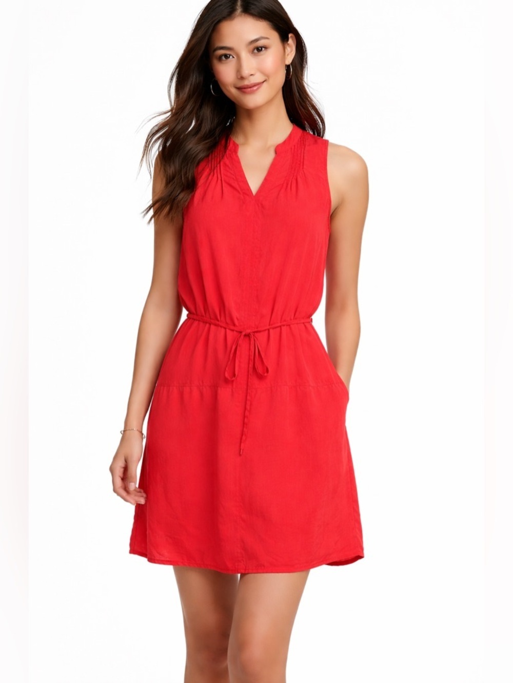 Banana Republic Red Sleeveless Dress Size Small Petite